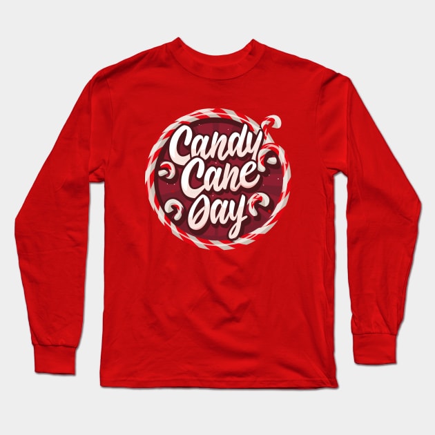 National Candy Cane Day – December Long Sleeve T-Shirt by irfankokabi